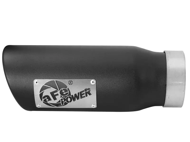 Afe Mach Force-Xp Universal Exhaust Tip 3-1/2Inin X 4-1/2In Outlet X 12In Black Left Side Exit 2