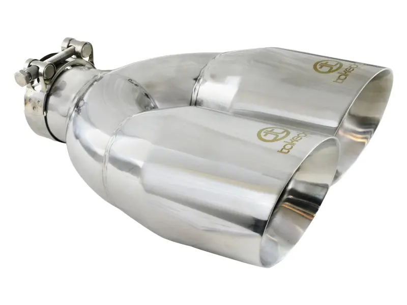Afe Takeda 2.5In 304 Stainless Steel Clamp-On Tip Passenger Side 2.5In Inlet 4Indual - Polished 1