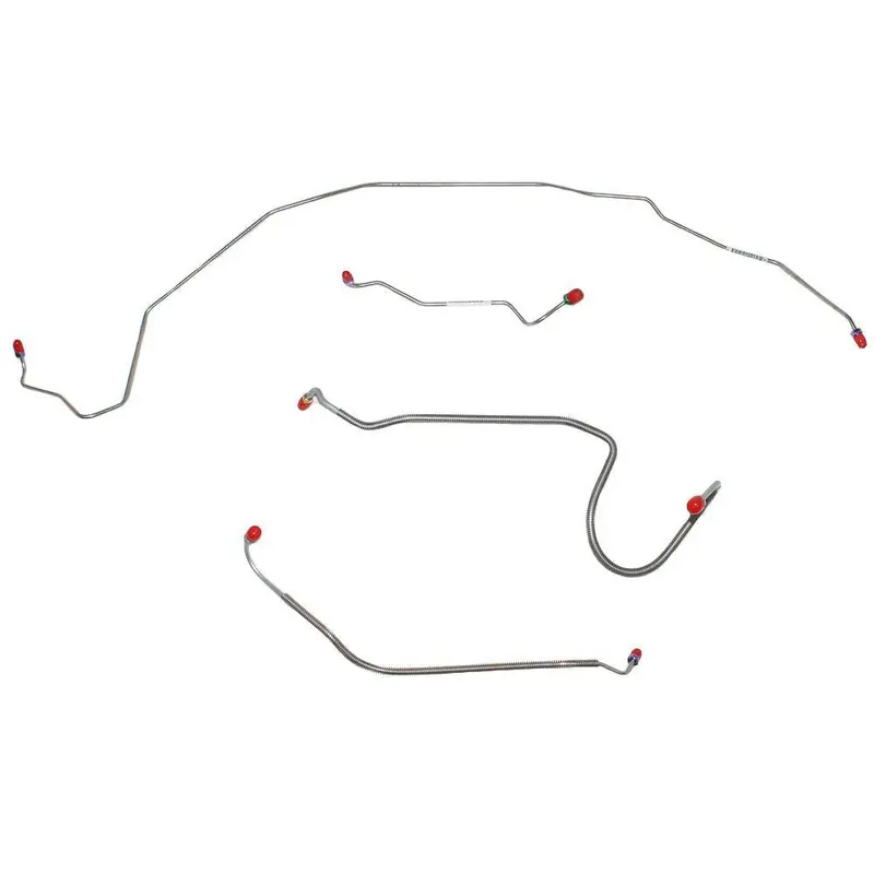 Akt6901ss- 68-72 Gm A-Body Pontiac, Oldsmobile, Buick W/ Manual Drum; Front Brake Line Kit; Stainless 1