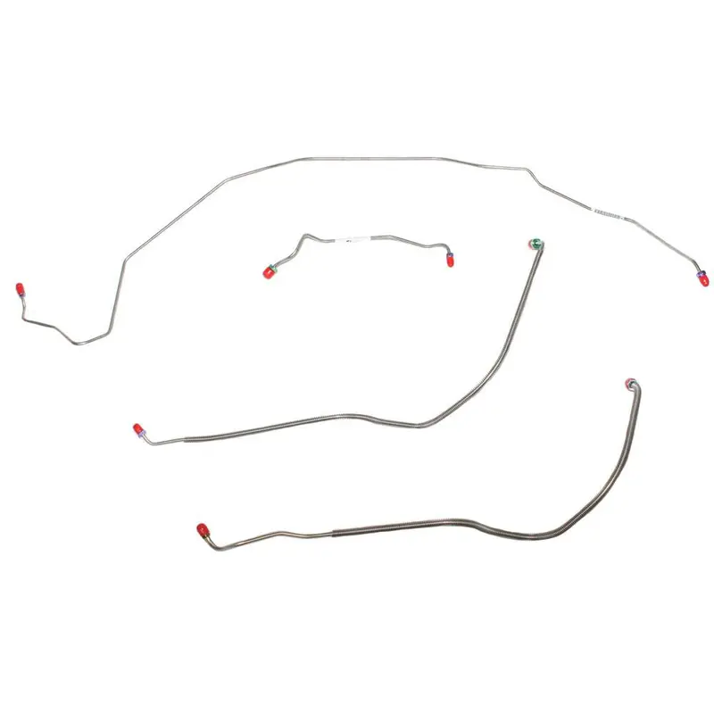 Akt6902ss- 68-72' Pontiac Lemans, Gto/Oldsmobile Cutlass 442/Buick Skylark, Gs; W/ Power Drum Brakes; 4Pc Front Brake Line Set; Stainless 1