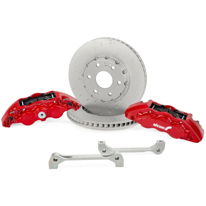 Alcon 2021+ Ram Trx 376X42mm Rotors 6-Piston Calipers Front Brake Upgrade Kit - Red 1