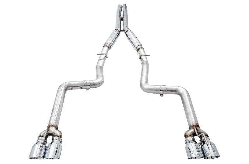 Awe Tuning 2015+ Dodge Challenger 6.4L/6.2L Sc Track Edition Exhaust - Quad Chrome Silver Tips 1