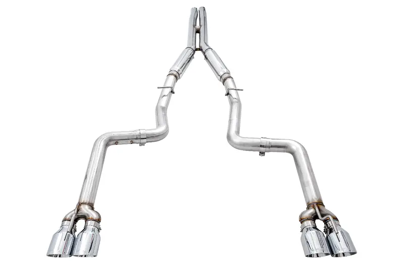 Awe Tuning 2017+ Dodge Challenger 5.7L Track Edition Exhaust - Chrome Silver Quad Tips 1