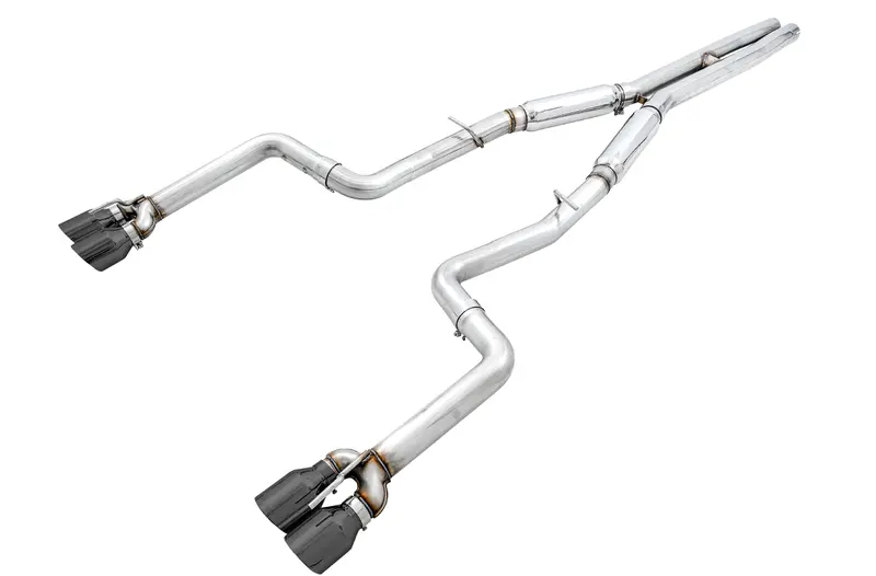 Awe Tuning 2017+ Dodge Challenger 5.7L Track Edition Exhaust - Diamond Black Quad Tips 1