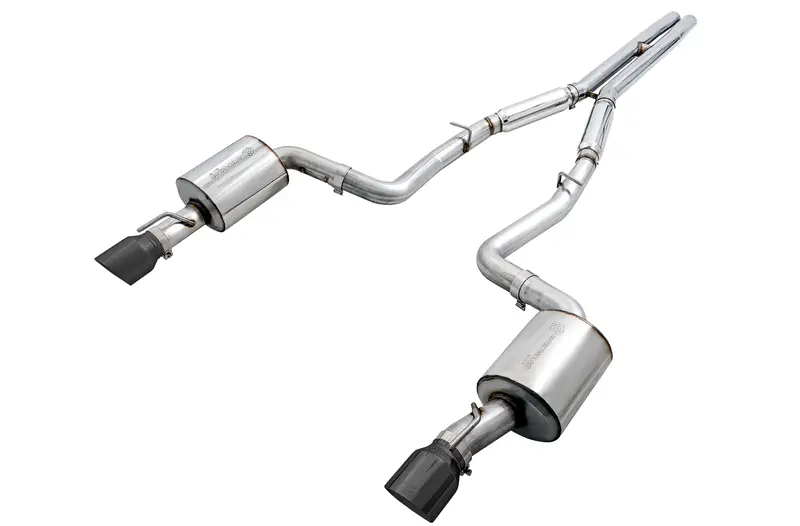 Awe Tuning 2017+ Dodge Charger 5.7L Touring Edition Exhaust - Non-Resonated - Diamond Black Tips 1