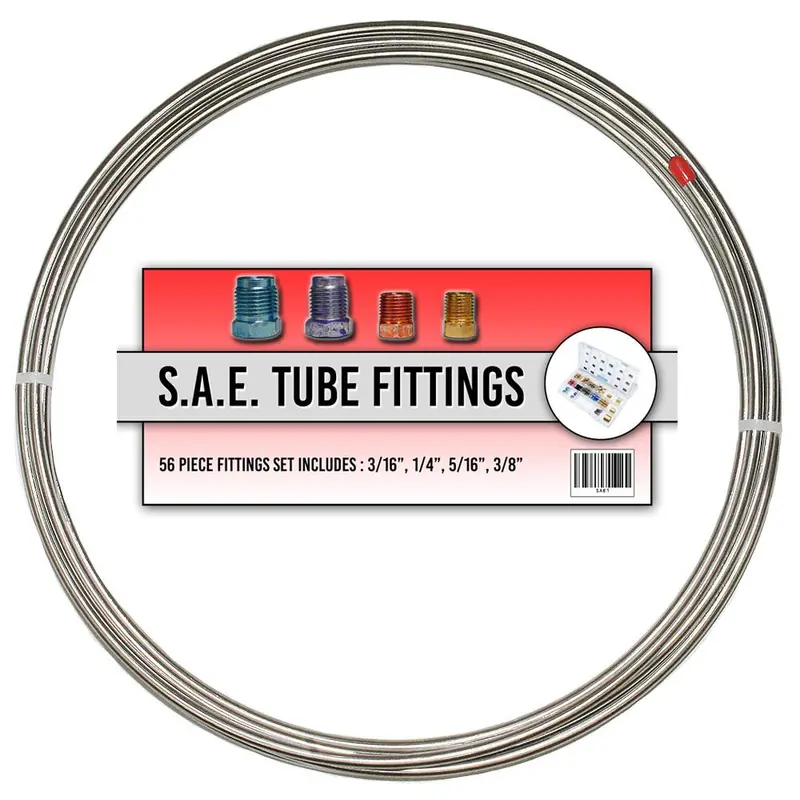 Bfk01- 20' 3/16'' Stainless Brake Tube & 56Pc Sae Brake Tube Nut Kit 1