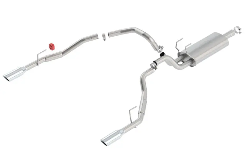 Borla 09-13 Dodge Ram 1500 5.7L Cc/Sb W/Fact Sngl Exhaust C/B 3X2.5In Single Round Rolled Split Rear 1
