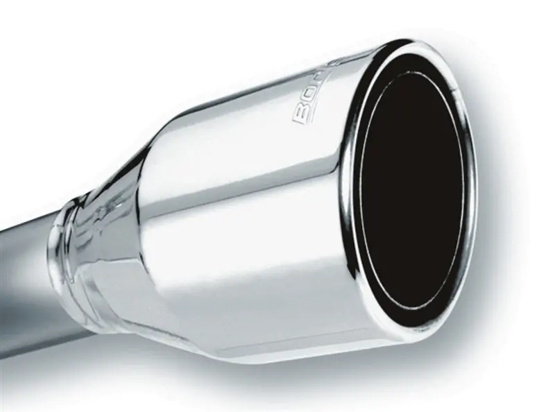 Borla 2.5In Inlet 4.5In Round Rolled Angle Cut Phantom X 7.75In Long Embossed Universal Exhaust Tips 2