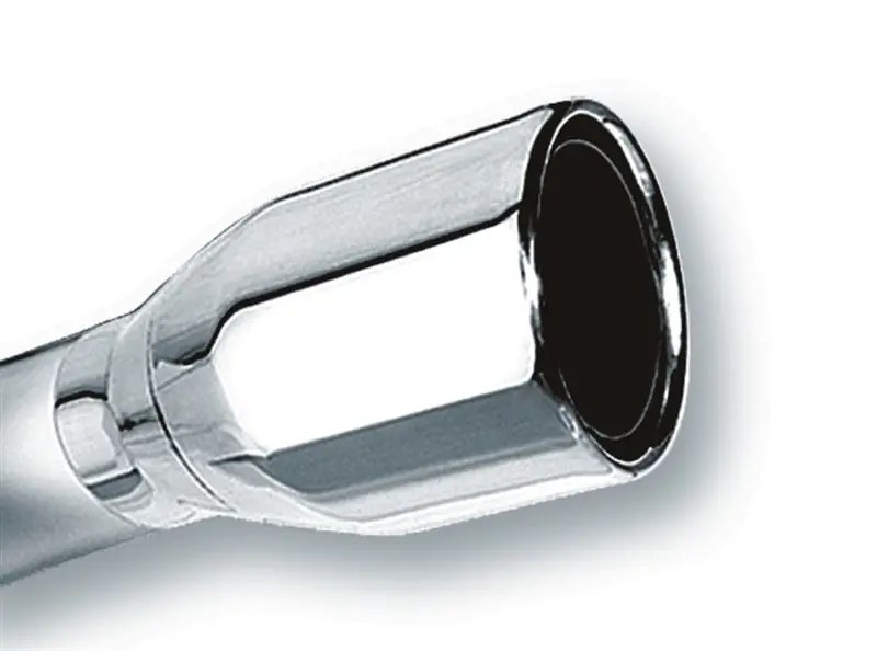 Borla 2.5In Inlet 4In Single Round Rolled Edge Outlet X 8In Long Weld On Exhaust Tip 1
