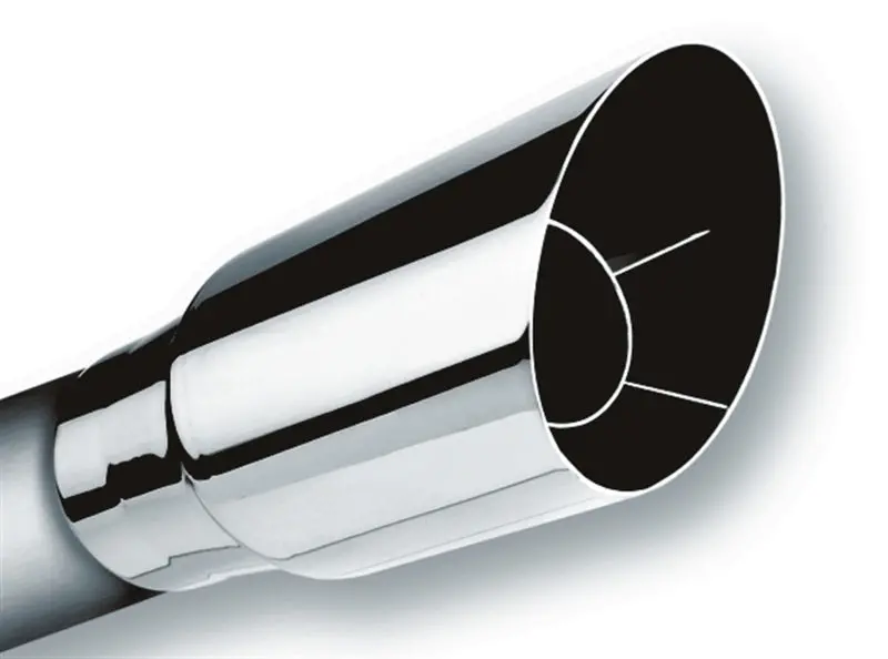 Borla Universal Polished Tip Single Round Angle-Cut (Inlet 3In. Outlet 3 1/2In) *No Returns* 1