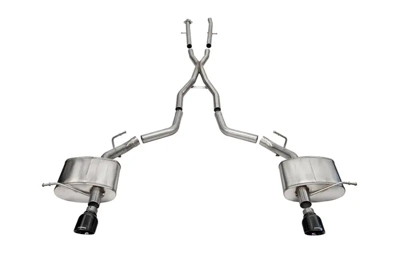 Corsa 2011-2025 Dodge Durango Xtreme 2.5In Cat-Back Dual Rear Exit W/ Single 4.5In Black Pvd Tips 1