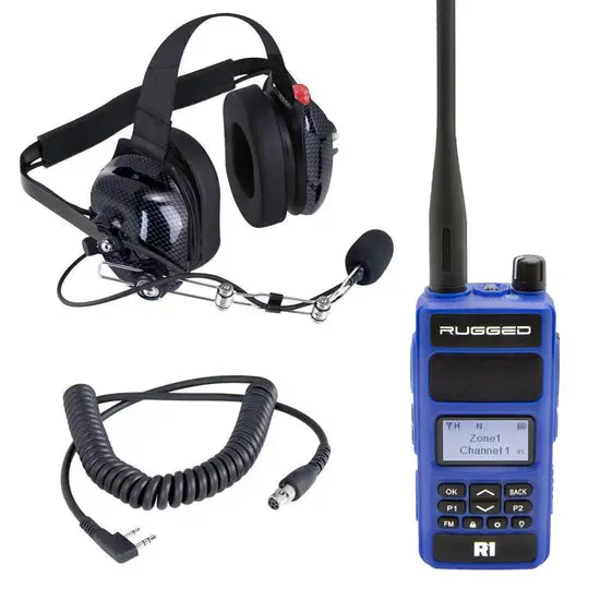 Crew Chief - H42 Spotter Headset And Rugged Handheld Radio Package 1