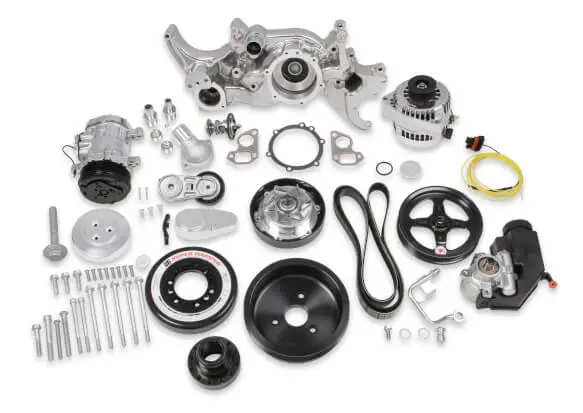 Holley - 20-180P Premium Polished Mid-Mount Complete Accessory System For Ls Engines 1