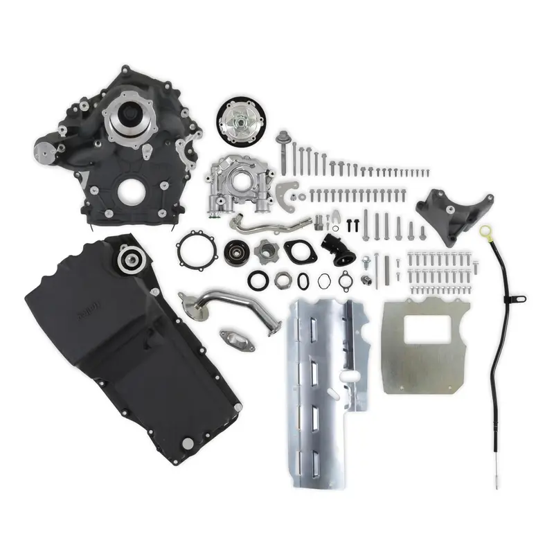 Holley 20-320Bk Godzilla High-Mount Accessory Drive W/Swap Oil Pan/Pump Base Kit Black 1