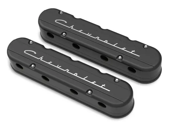 Holley- 241-177 2-Piece Valve Cover For Gen Iii/Iv Ls Satin Black Machined 1