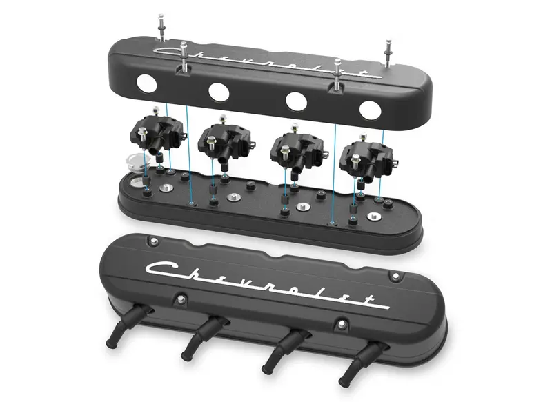 Holley- 241-177 2-Piece Valve Cover For Gen Iii/Iv Ls Satin Black Machined 2