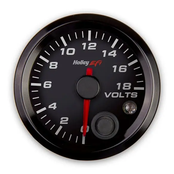 Holley Efi- 553-126 2-1/16 Voltage Gauge, 0-18V, Can, Black 1