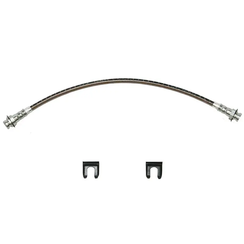Hsp4274ss- 67 Camaro, 67 Firebird, Drum Brakes Front Brake Hose; Braided Stainless, 2 Required; Stainless 1