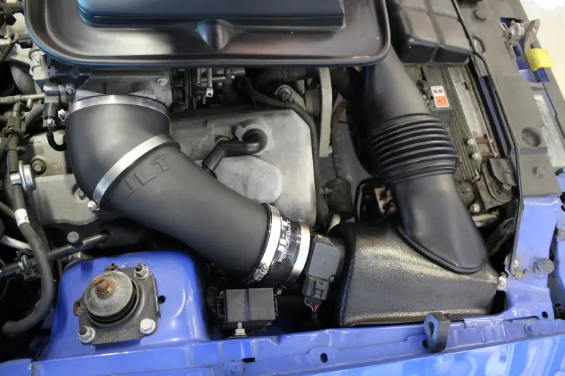 Jlt 03-04 Ford Mustang Mach 1 Black Textured Ram Air Intake Kit W/Red Filter W/Shaker Hook Up 1