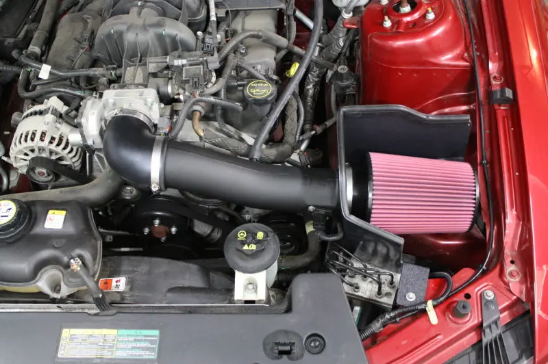 Jlt 05-09 Ford Mustang V6 Series 2 Black Textured Cold Air Intake Kit W/Red Filter - Tune Req 1