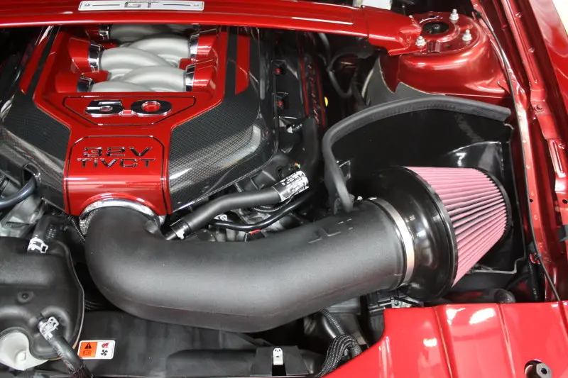 Jlt 11-14 Ford Mustang Gt Series 2 Black Textured Cold Air Intake Kit W/Red Filter - Tune Req 2
