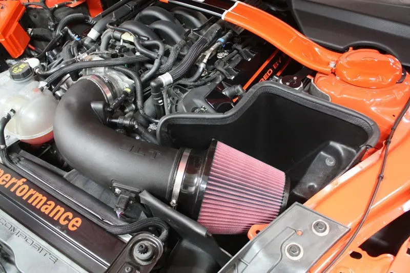 Jlt 15-19 Ford Mustang Gt350/Gt350r Black Textured Cold Air Intake Kit W/Red Filter - Tune Req 1