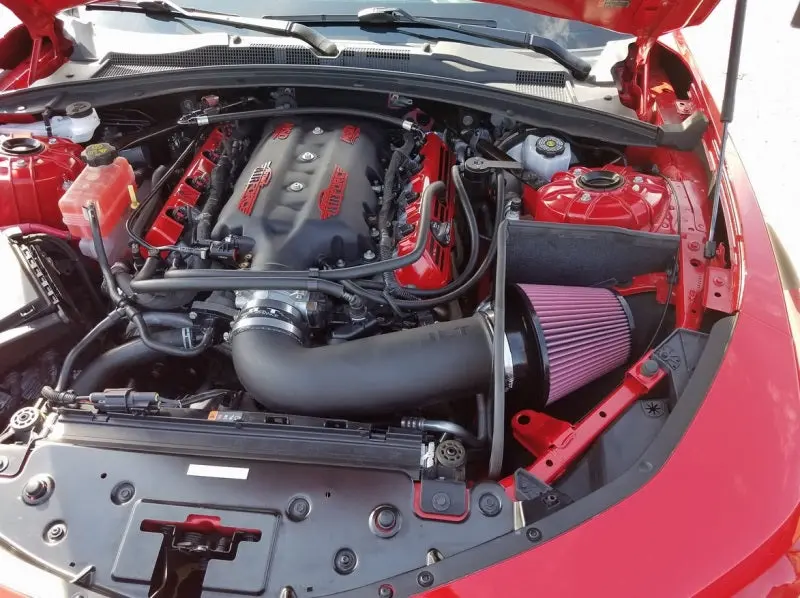Jlt 16-19 Chevrolet Camaro Lt1 6.2L Black Textured Cold Air Intake Kit W/Red Filter - Tune Req 1