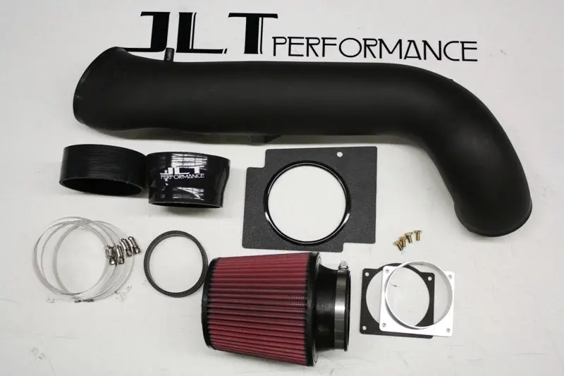 Jlt 96-98 Ford Mustang Svt Cobra Black Textured Cold Air Intake Kit W/Red Filter 1