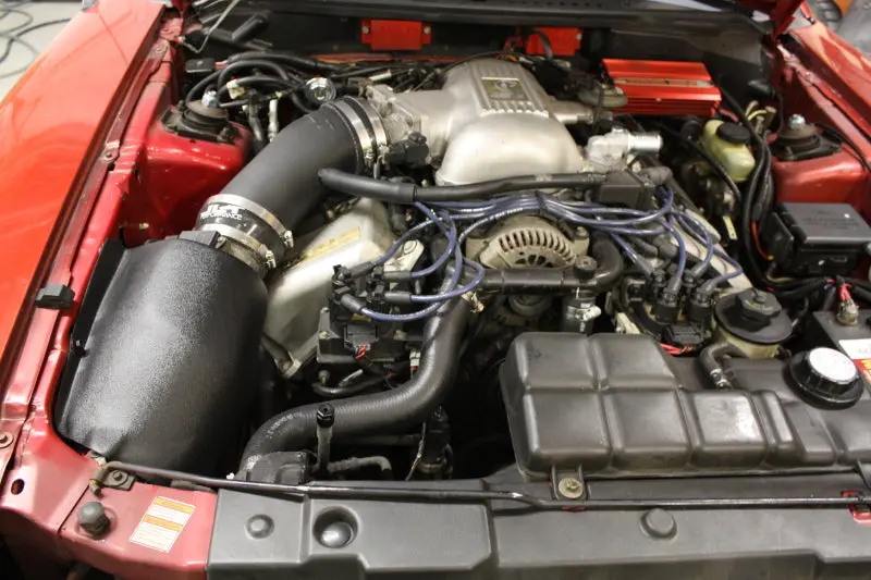 Jlt 96-98 Ford Mustang Svt Cobra Black Textured Ram Air Intake Kit W/Red Filter 1