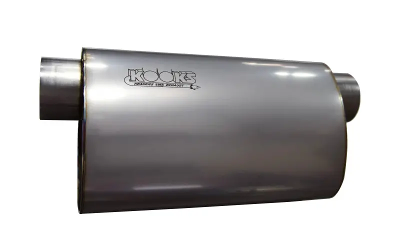 Kooks 3In Oval Offset/Offset (Same Side) Muffler 14In Long Body Stainless Steel 1
