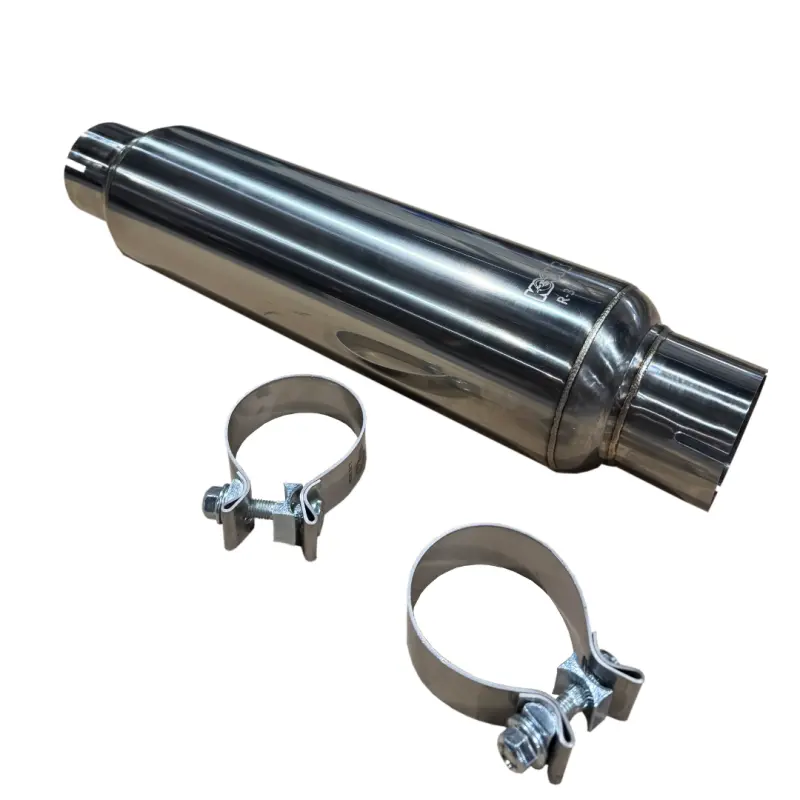 Kooks 3In. Round Clamp In Muffler 14In. Long Polished Stainless Steel 1