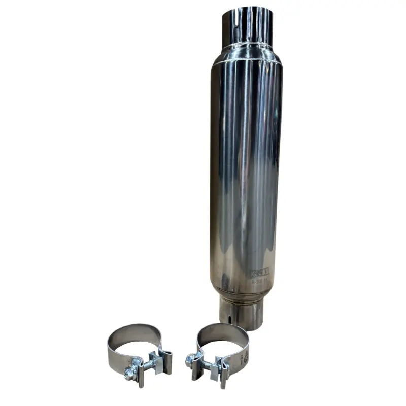 Kooks 3In. Round Clamp In Muffler 14In. Long Polished Stainless Steel 2