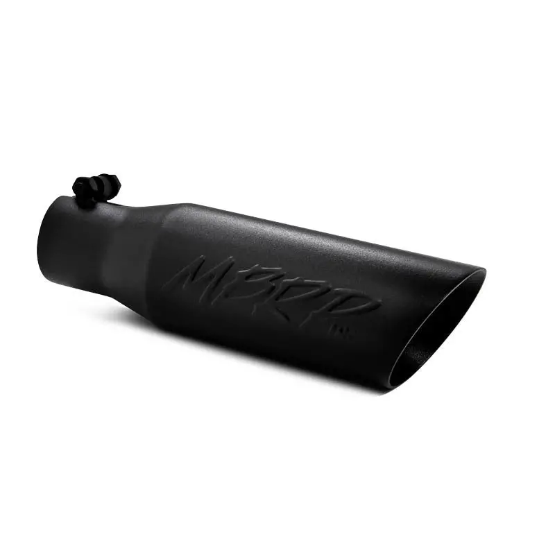 Mbrp Universal Tip 3.5 O.D. Dual Wall Angled 2.5 Inlet 12 Length - Black Finish 1