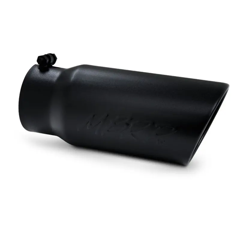 Mbrp Universal Tip 5 O.D. Angled Rolled End 4 Inlet 12 Length - Black Finish 2
