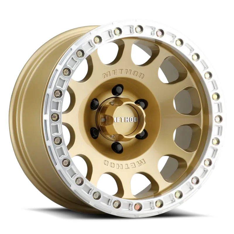 Method Mr105 Beadlock 17X9 -38Mm Offset 6X5.5 3.50In Bs 108Mm Cb - Gold Wheel 1