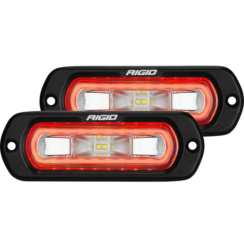 Rigid Industries Sr-L Series Flush Mount Led Spreader Pair W/ Amber Halo - Universal 2