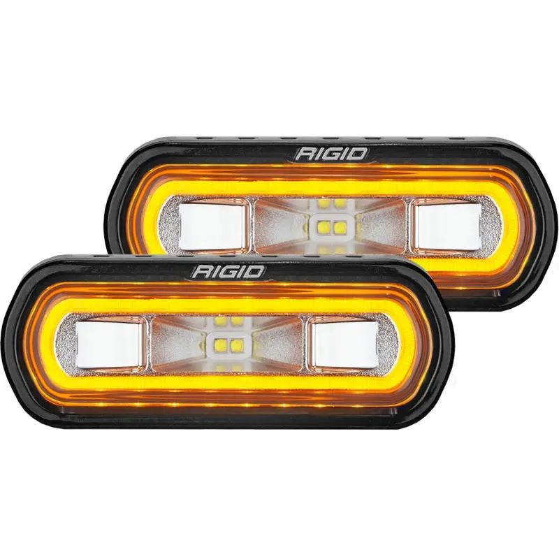 Rigid Industries Sr-L Series Surface Mount Led Spreader Pair W/ Amber Halo - Universal 1