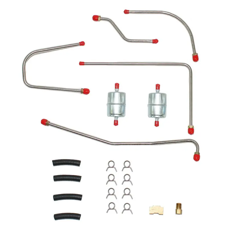 Rpc6203ss- 62-63' Mopar B-Body 413/426Cid Wedge, W/ Edelbrock Dual 4Bbl Carbs, X-Ram, Pump To Carbs Fuel Line Set; Stainless 1