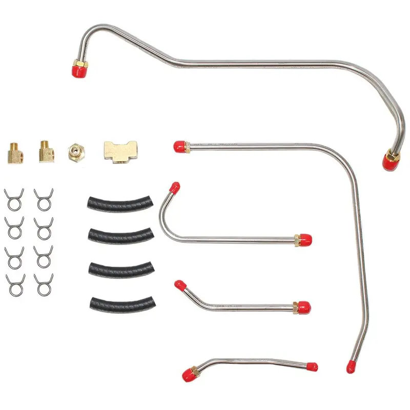 Rpc6403ss- 64-68' Mopar B-Body Hemi X Ram W/ Dual Holleys, Front 5 Line Kit; Stainless 1