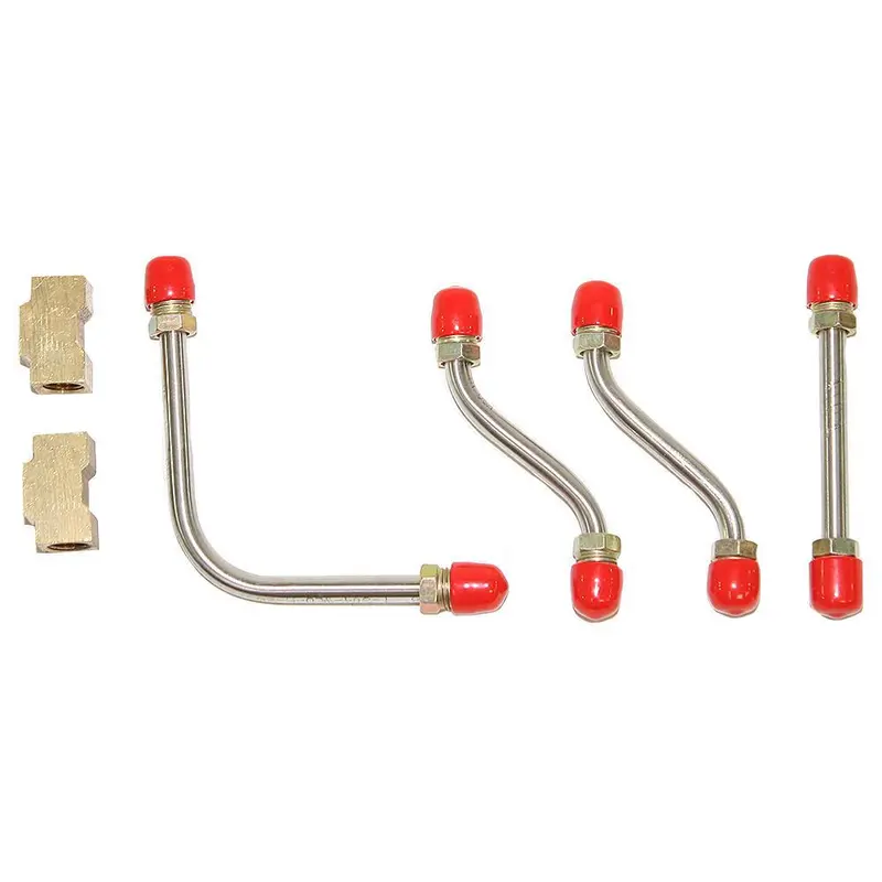Rpc6801om- 69-71 Mopar B-Body, 340/440 6 Pack, Top Set, Front 4 Fuel Line Kit & 2 Tees; Steel 1