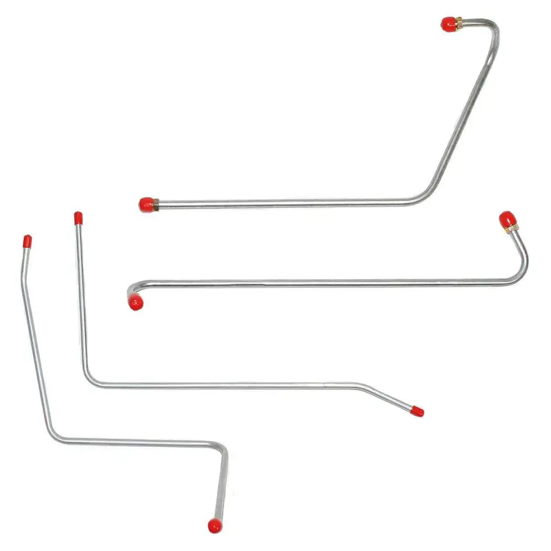 Spc5501ss- 55' Ford Thunderbird, Fuel Pump To Carb & Wiper Vacuum Lines, 4 Line Set; Stainless 1
