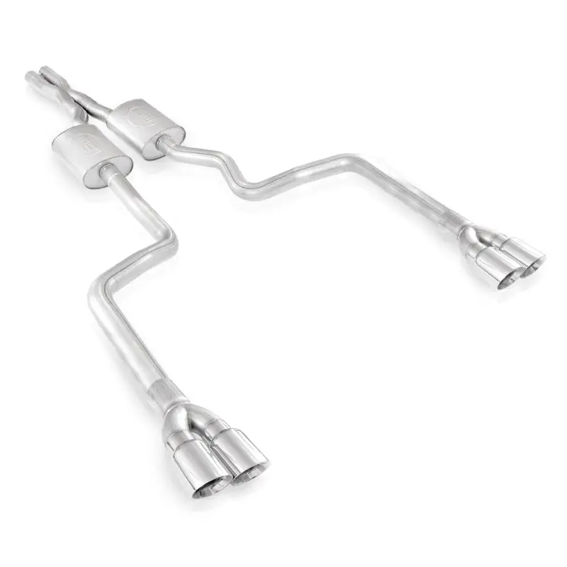 Stainless Works 2008-14 Challenger 3In Catback X-Pipe Chambered Mufflers 3-1/2In Tips 1