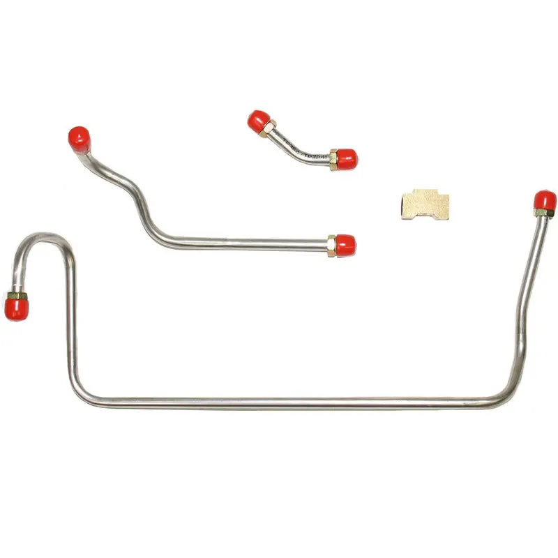 Vpc7132ss- 71-72' Chevy Corvette, Ls-6/454Cid; Pump To Carb Fuel Line, 3 Line Kit & Brass Tee; Stainless 1