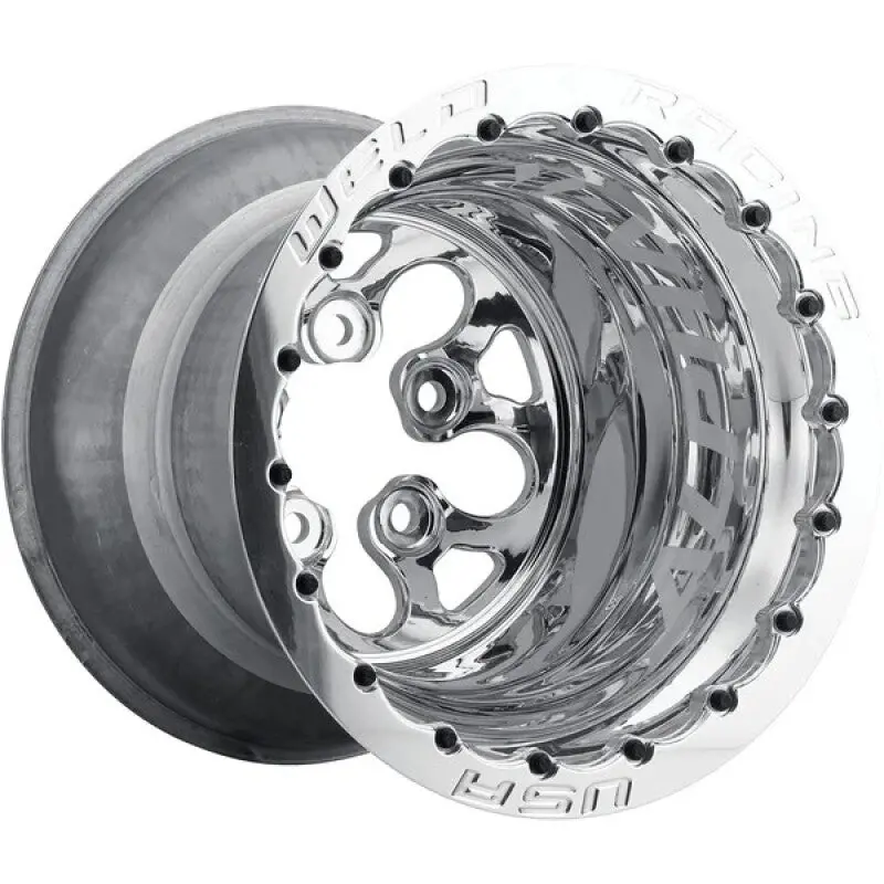 Weld Alpha-1 15X10 / 5X4.75 Bp / 3In. Bs Polished Wheel - Polished Double Beadlock Mt 1