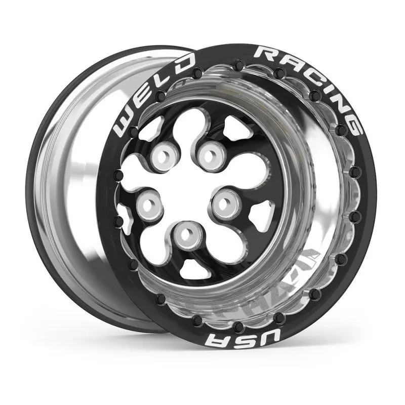 Weld Alpha-1 15X13 / 5X5 Bp / 4In Bs Black Wheel - Black Double Beadlock Mt 1