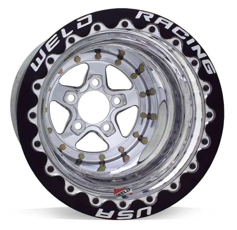 Weld Alumastar 2.0 15X15 / 5X4.75 Bp / 4In. Bs Polished Wheel - Polished Double Beadlock Mt 1