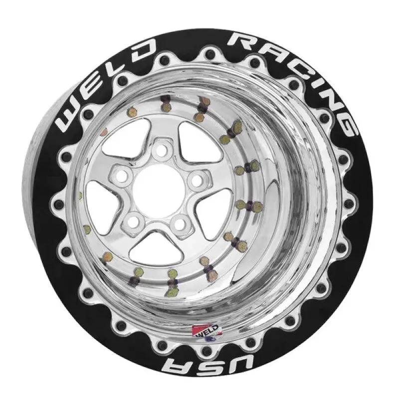 Weld Alumastar 2.0 15X16 - 5X127 Bp - 5In Bs Polished/Black Bead Lock Wheel 1