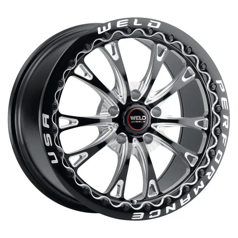 Weld Belmont Beadlock 18X12 / 5X120.65 Bp / Et55 Bs8.7 Gloss Blk Mil Dia 78.1 1