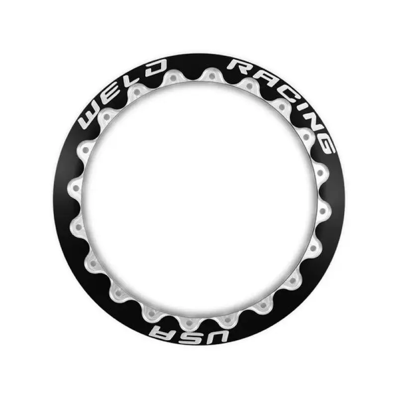 Weld Double Beadlock Ring 15In. / 18-Hole M/T Scallop Alpha 1 1 Ring - Black 1