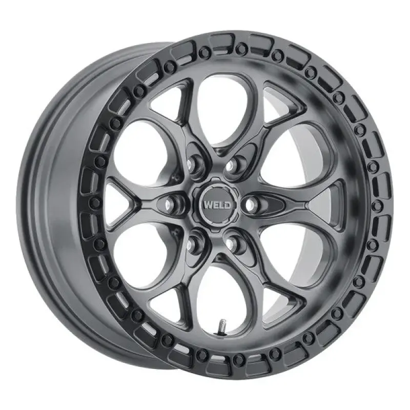 Weld Off-Road W107 Ledge 17X9 6X135 Bp 0Mm Et 5In Bs 87.1Mm Bore Satin Gun / Black Ring Wheel 1